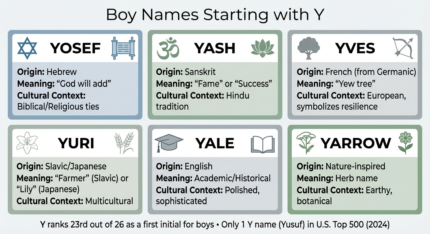 6 Unique Boy Names Starting with Y: Origins and Meanings