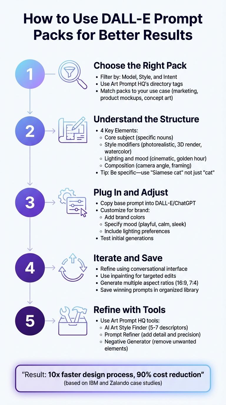 5-Step Process for Using DALL-E Prompt Packs Effectively