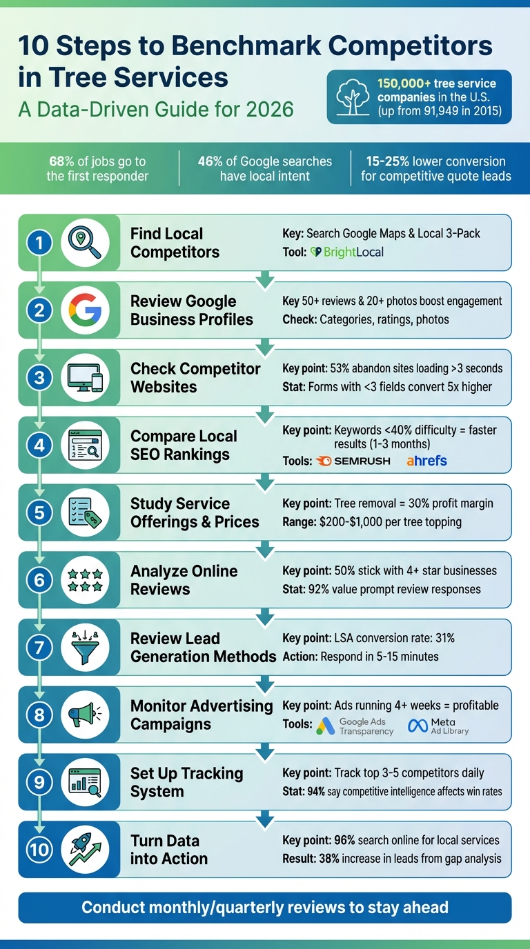 10-Step Competitor Benchmarking Process for Tree Service Companies