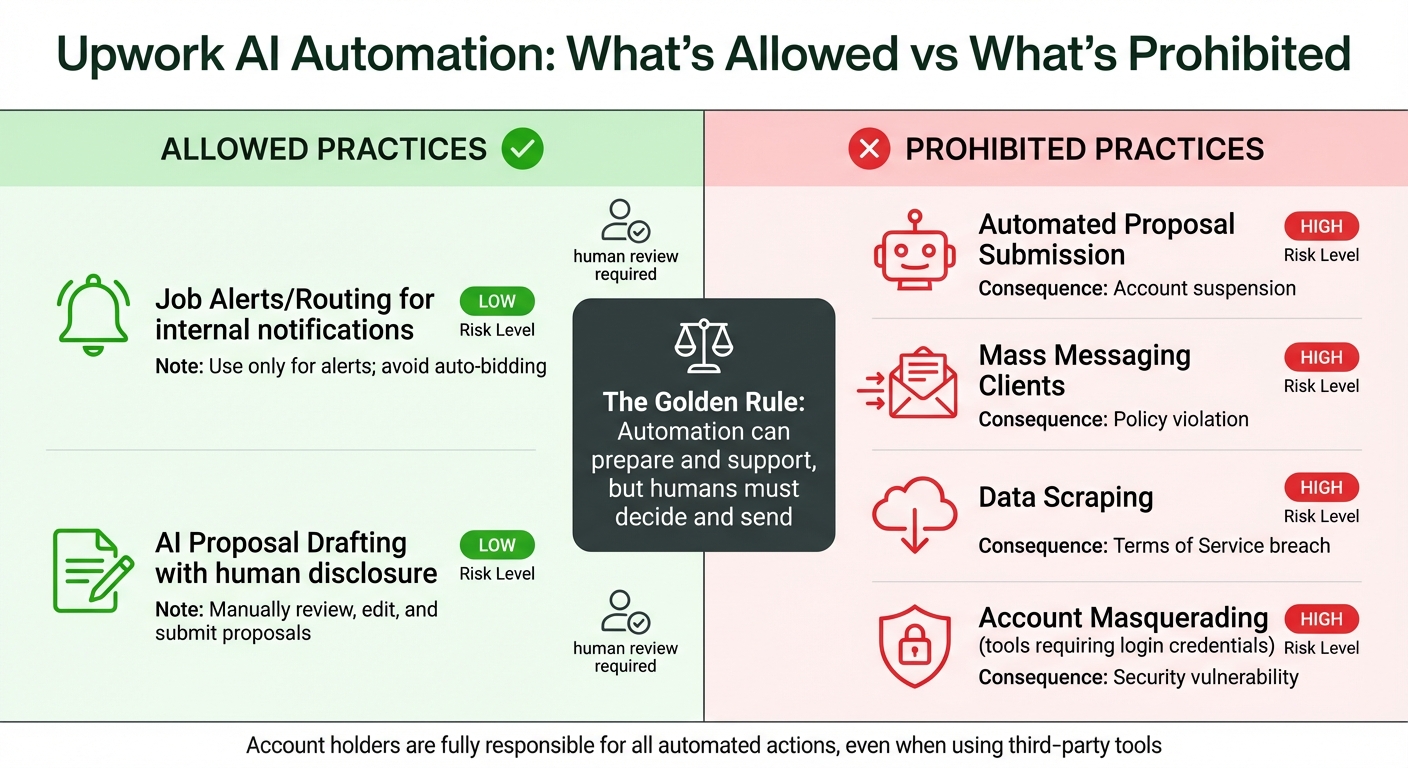Upwork AI Automation Rules: Allowed vs Prohibited Practices