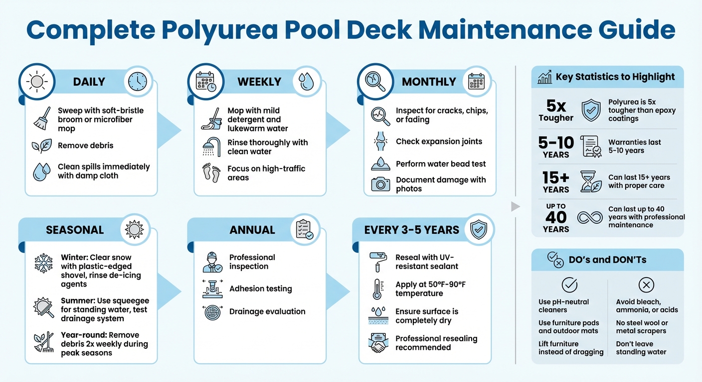 Polyurea Pool Deck Coating Maintenance Schedule and Best Practices
