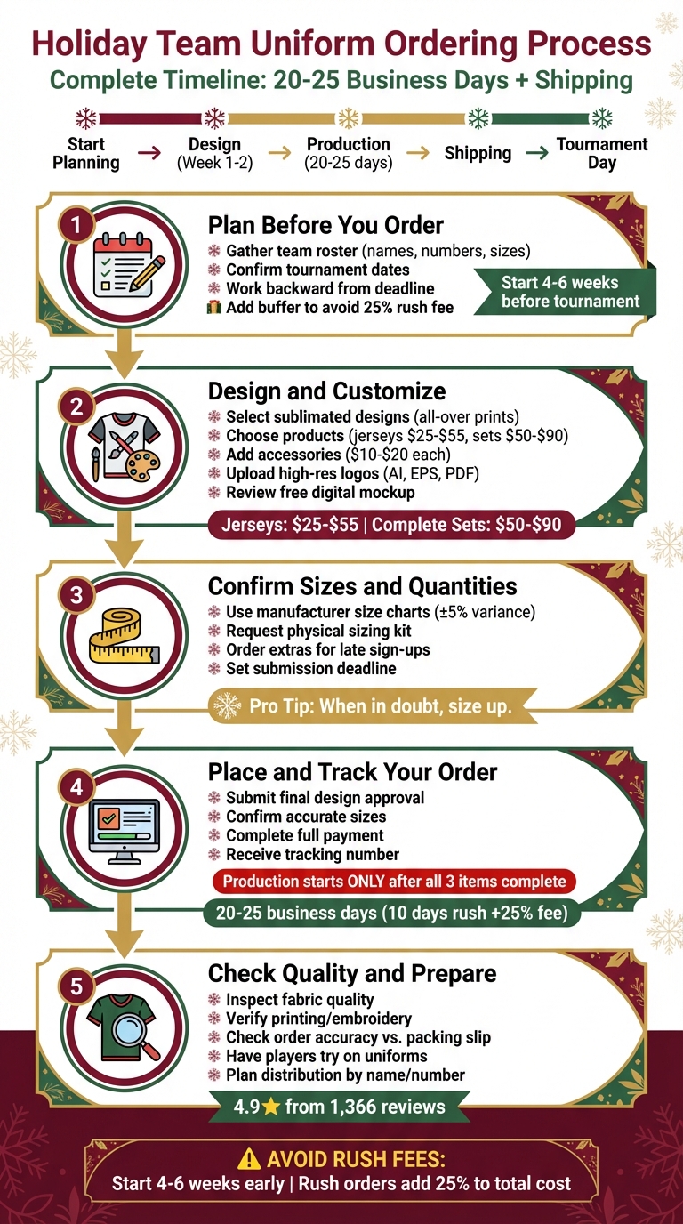 5-Step Process for Ordering Holiday Team Uniforms: Timeline and Checklist