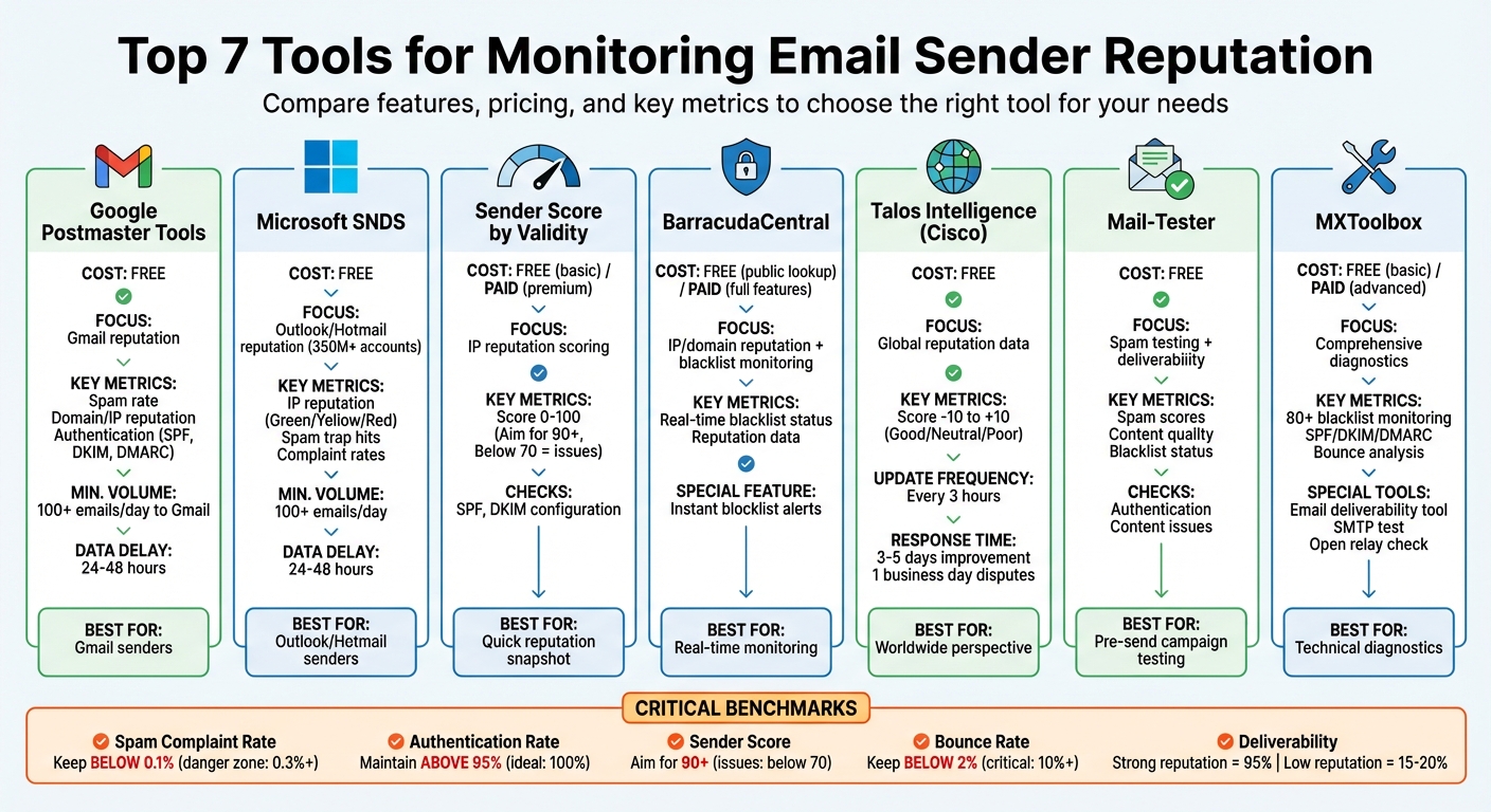 Top 7 Email Sender Reputation Monitoring Tools Comparison