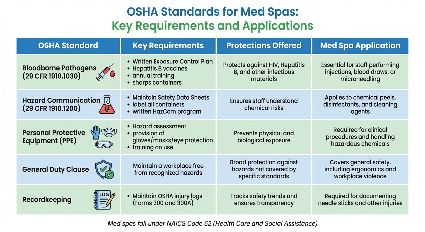 OSHA Standards for Med Spas: Key Requirements and Applications