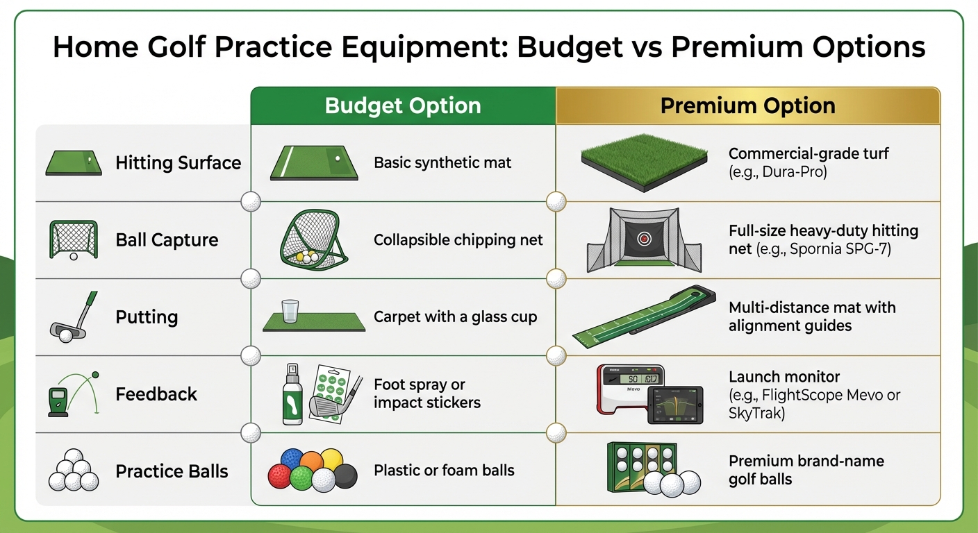 Home Golf Practice Equipment Guide: Budget vs Premium Options