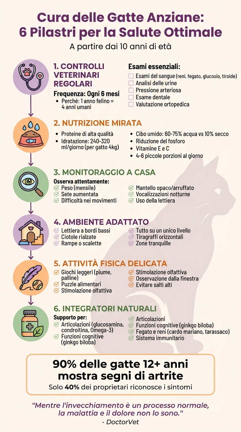 Guida completa alla cura delle gatte anziane: 6 pilastri fondamentali