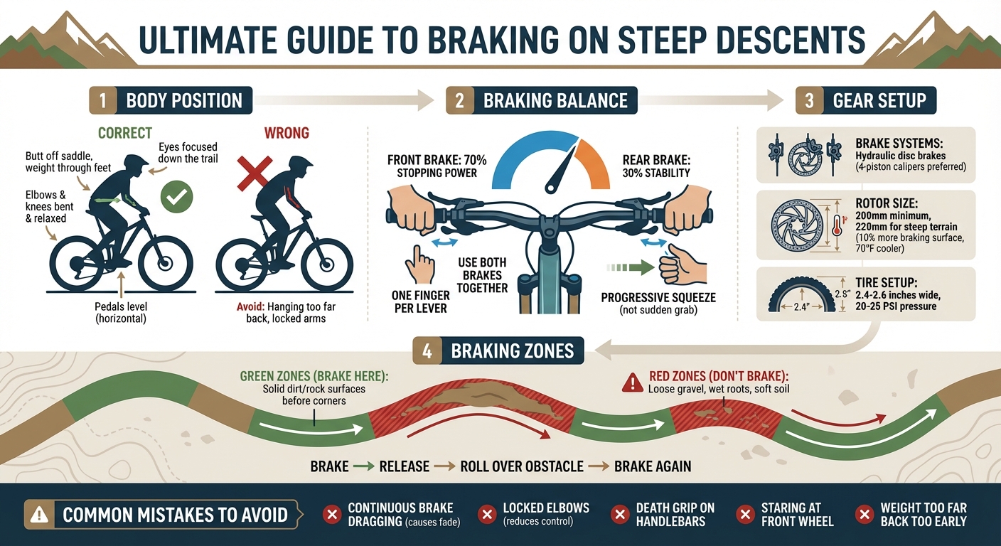 Mountain Bike Steep Descent Braking Technique Guide