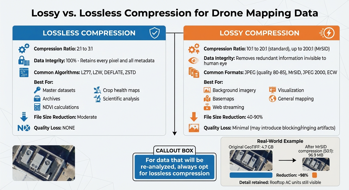 Drone Mapping Data Compression Methods Comparison Chart