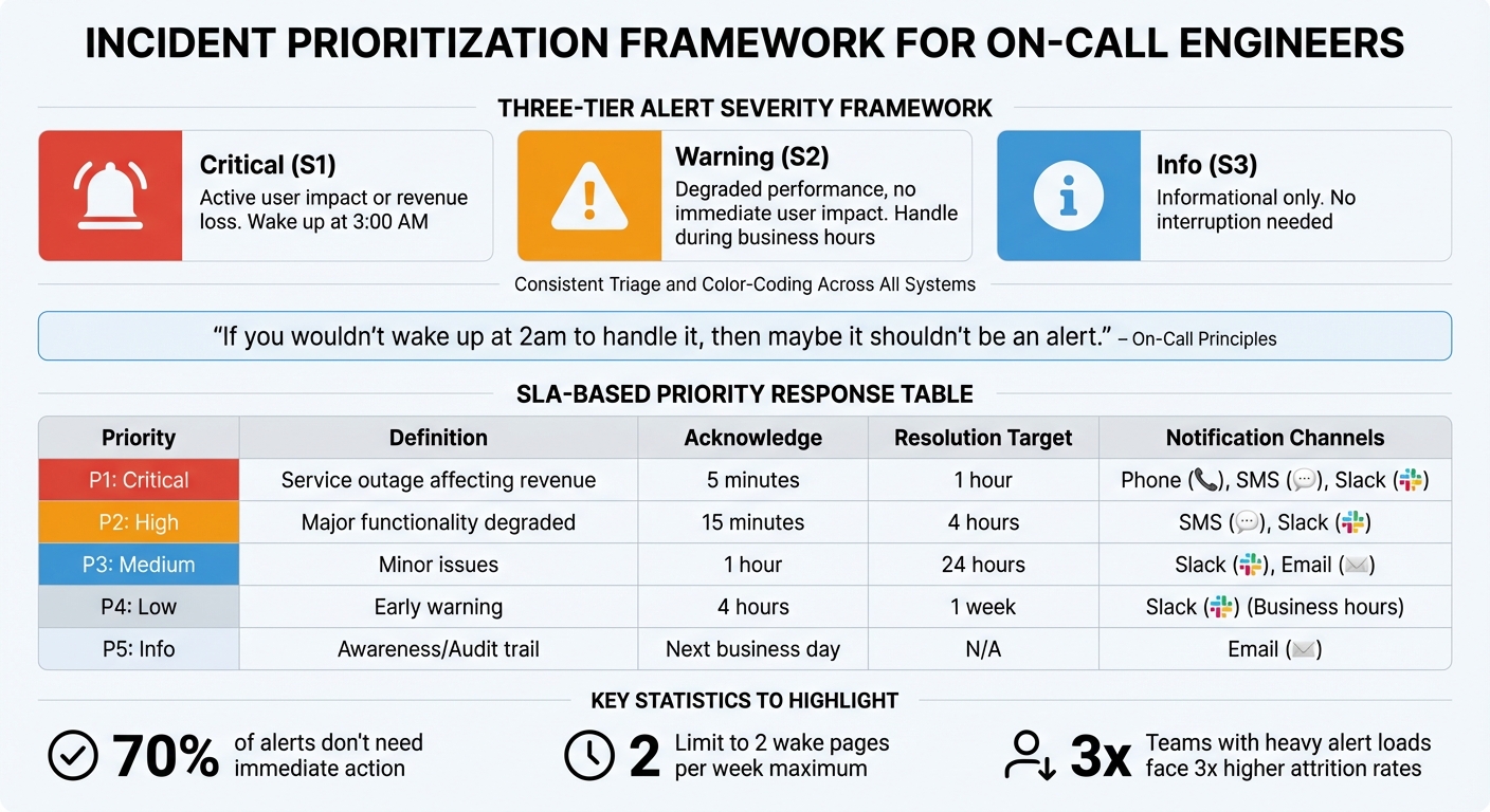 Alert Severity Framework and SLA Response Times for On-Call Engineers