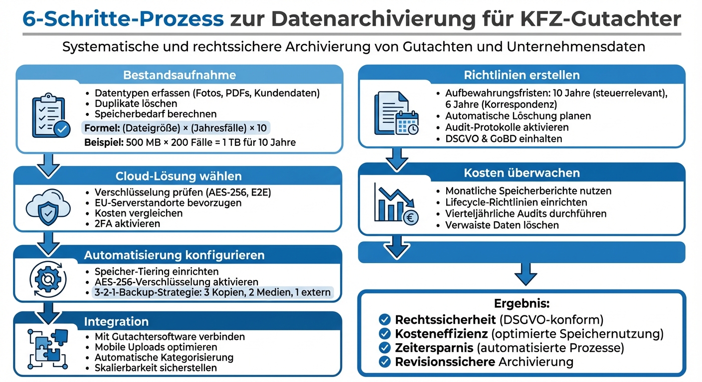 6-Schritte-Prozess zur optimalen Datenarchivierung für KFZ-Gutachter