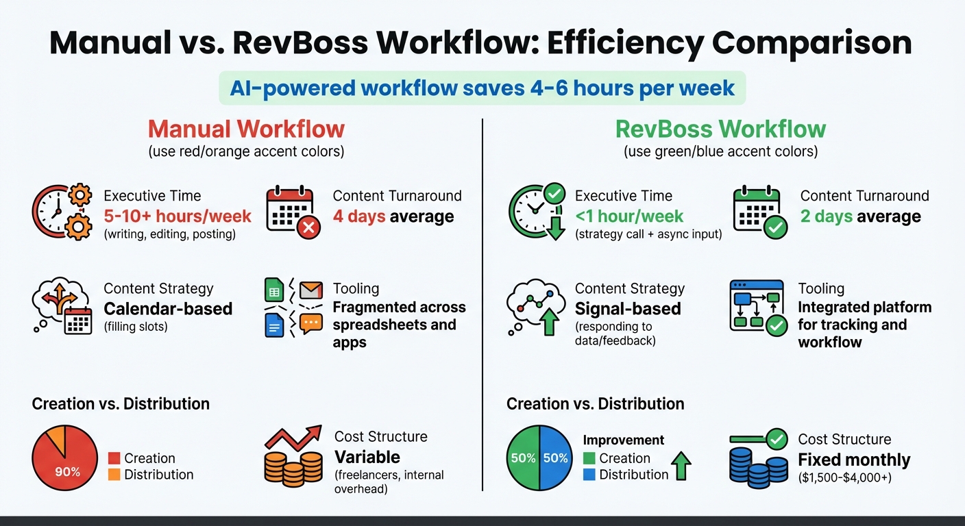 Manual vs RevBoss Content Workflow Comparison