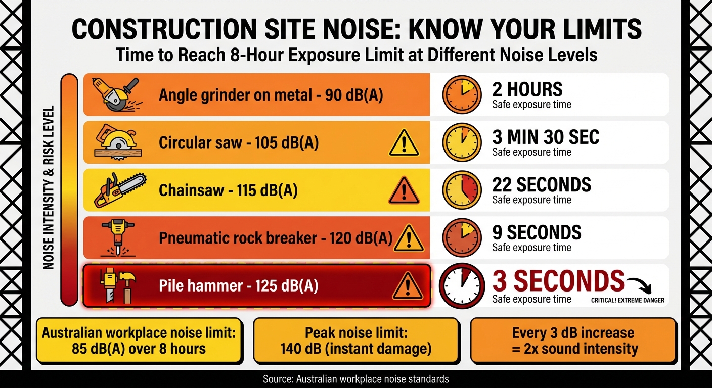 Construction Equipment Noise Levels and Safe Exposure Times