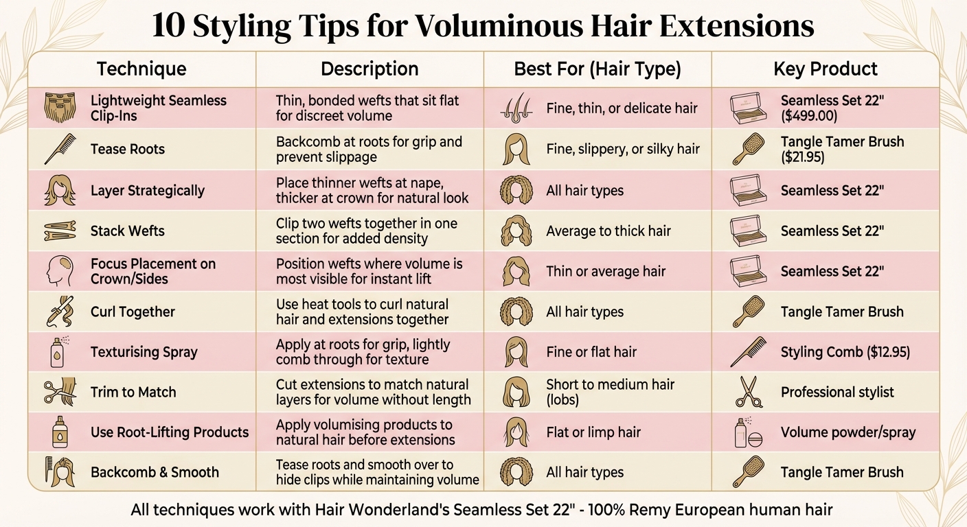 Hair Extension Styling Techniques Guide: 10 Methods for Voluminous Hair