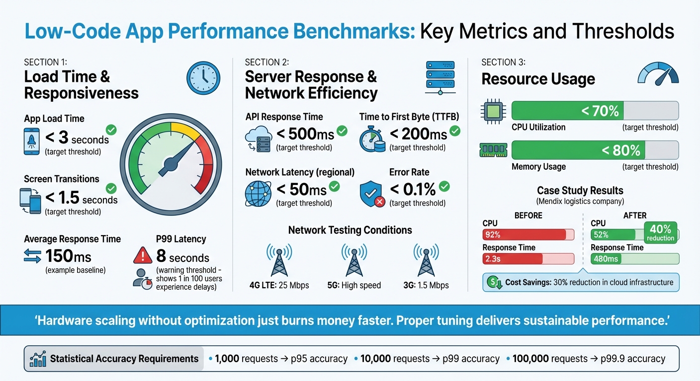 Low-Code App Performance Benchmarks: Key Metrics and Thresholds