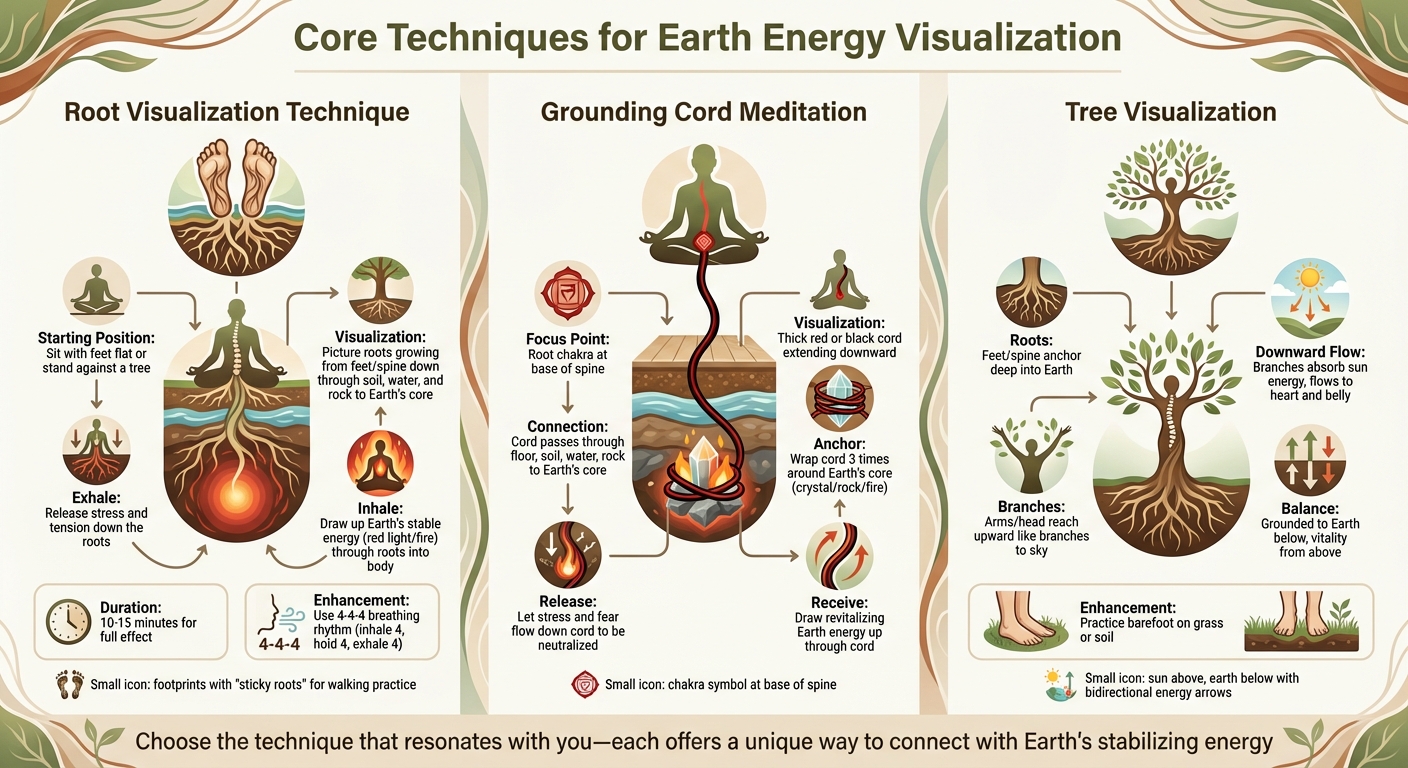 Three Core Earth Energy Visualization Techniques for Grounding