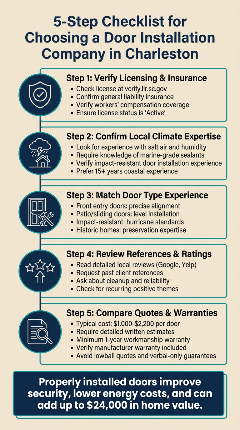 5-Step Checklist for Choosing a Door Installation Company in Charleston