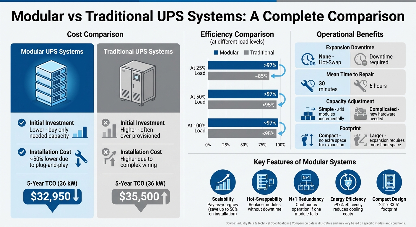 Modular vs Traditional UPS Systems: Cost, Efficiency and Scalability Comparison