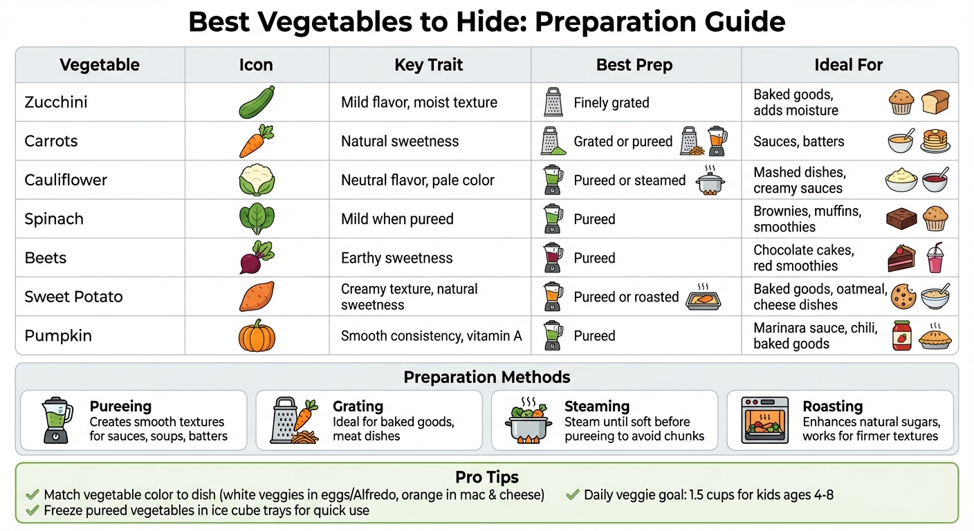 Best Vegetables for Hidden Veggie Recipes: Preparation Methods and Uses