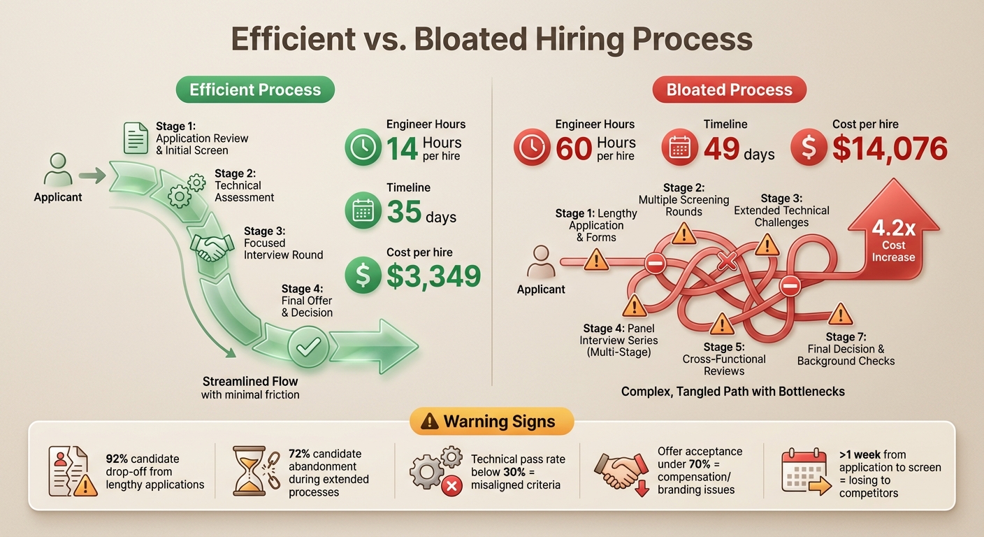 Efficient vs Bloated Enterprise Hiring Process Comparison