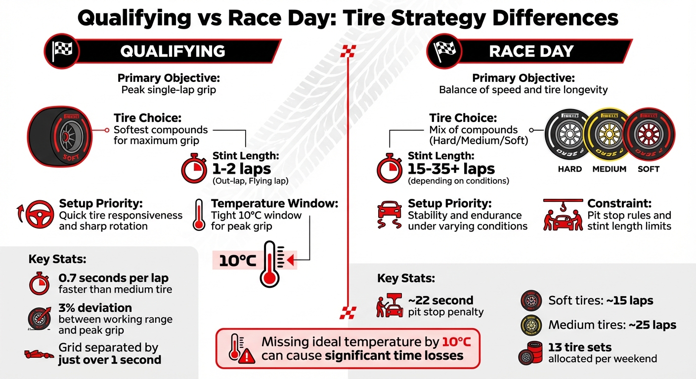 F1 Qualifying vs Race Day Tire Strategy Comparison