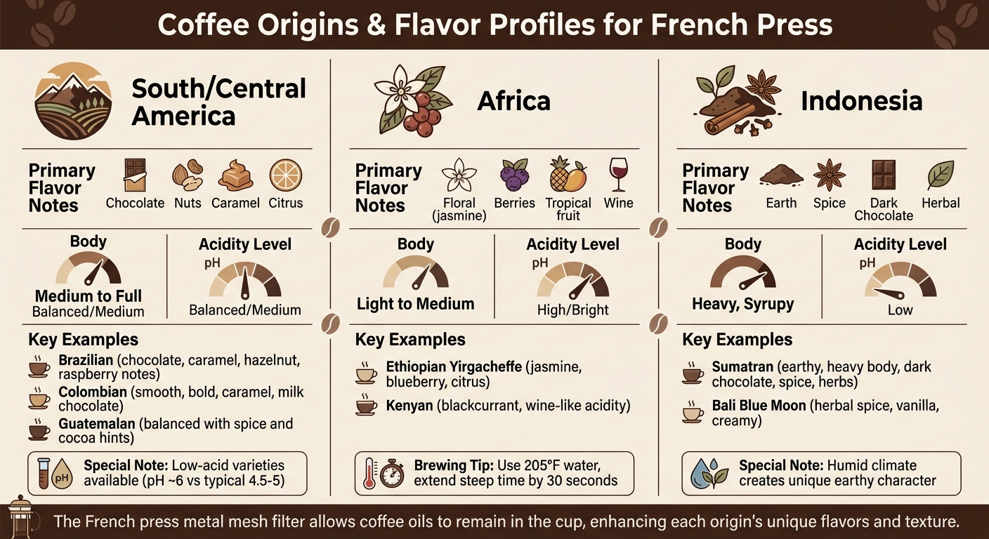 Coffee Bean Origins Flavor Profile Comparison for French Press