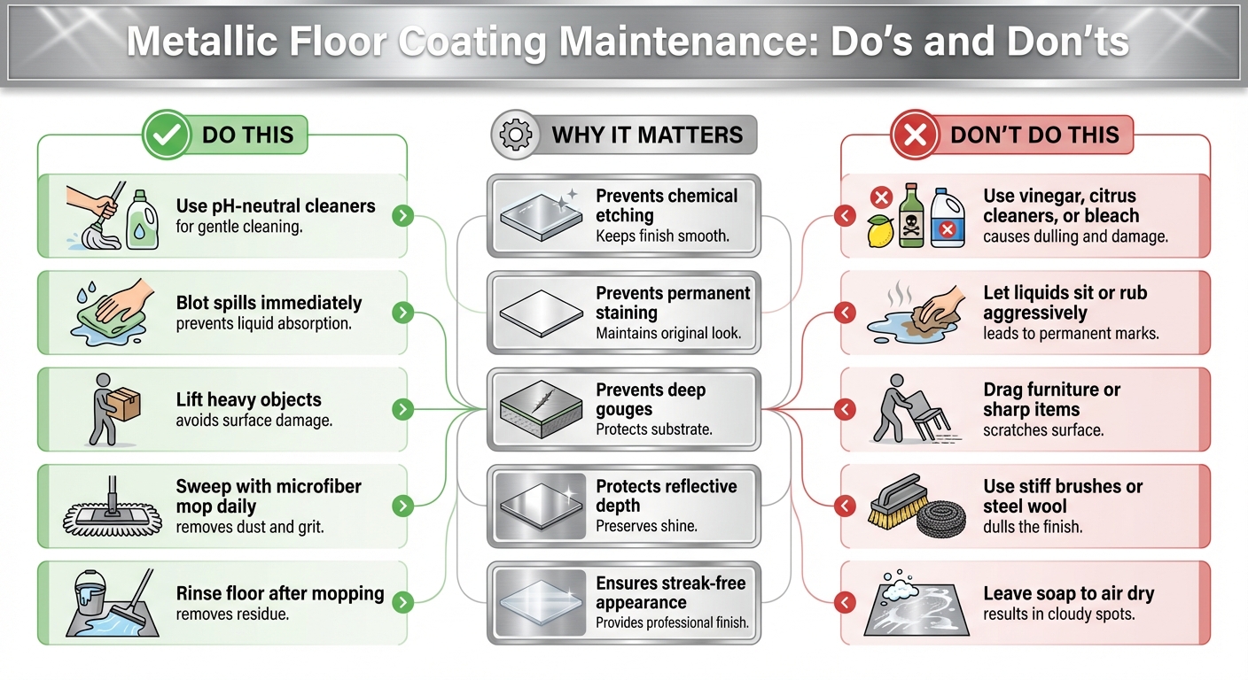 Metallic Floor Coating Maintenance Do's and Don'ts Guide