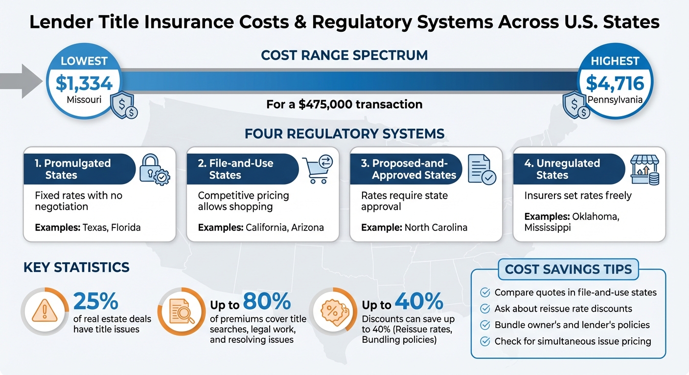 State-by-State Lender Title Insurance Cost Comparison for $475,000 Transaction