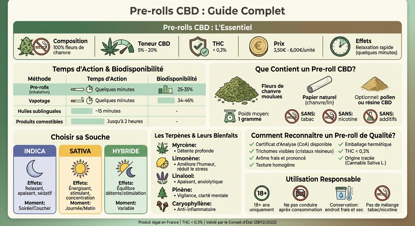 Pre-rolls CBD vs autres produits CBD : composition, effets et biodisponibilité