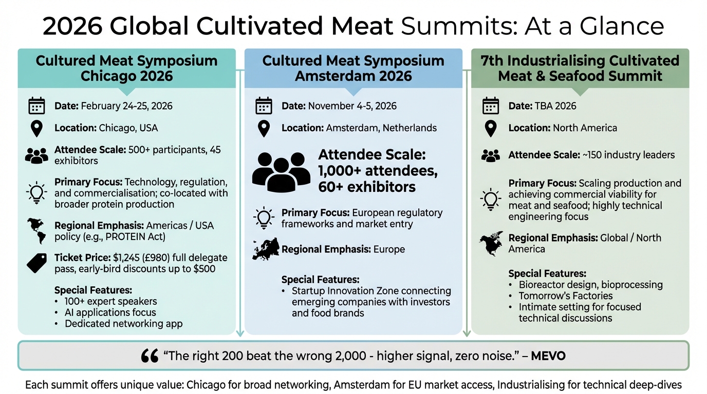 2026 Global Cultivated Meat Summit Comparison: Chicago, Amsterdam, and Industrialising Events