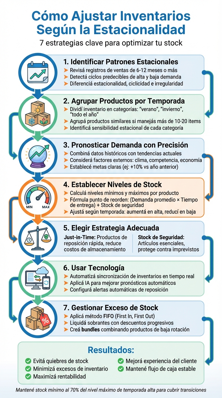 7 pasos para ajustar inventarios según estacionalidad