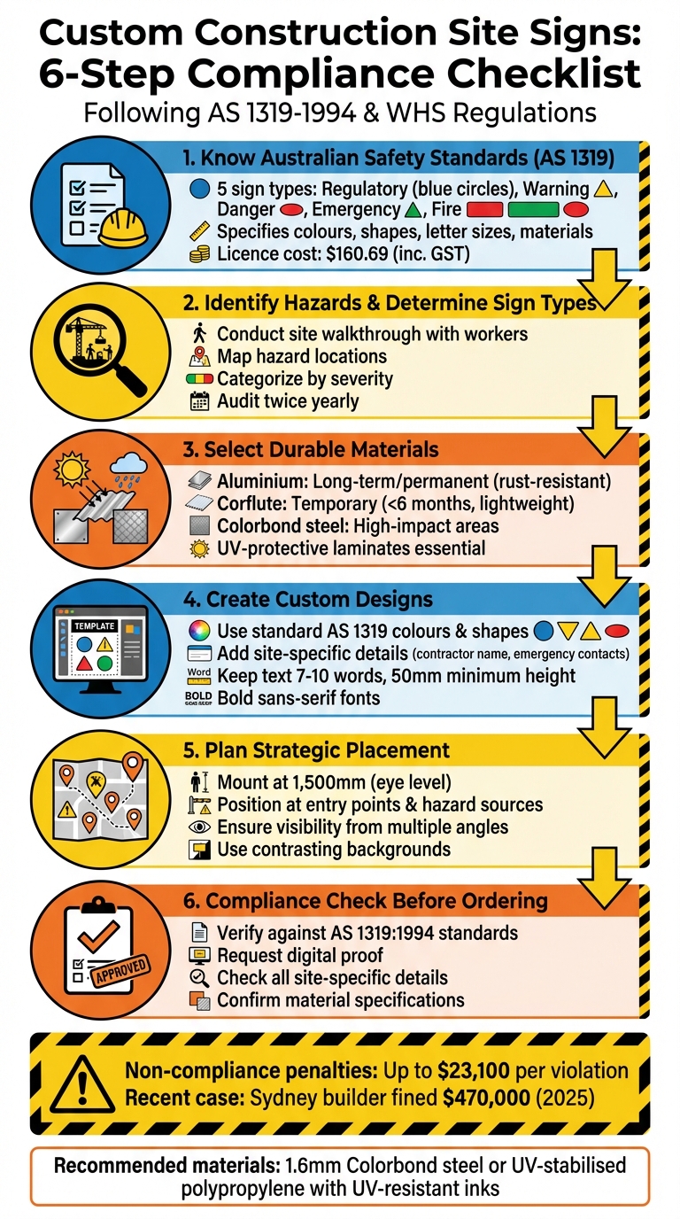 6-Step Process for Creating Compliant Custom Construction Site Signs in Australia