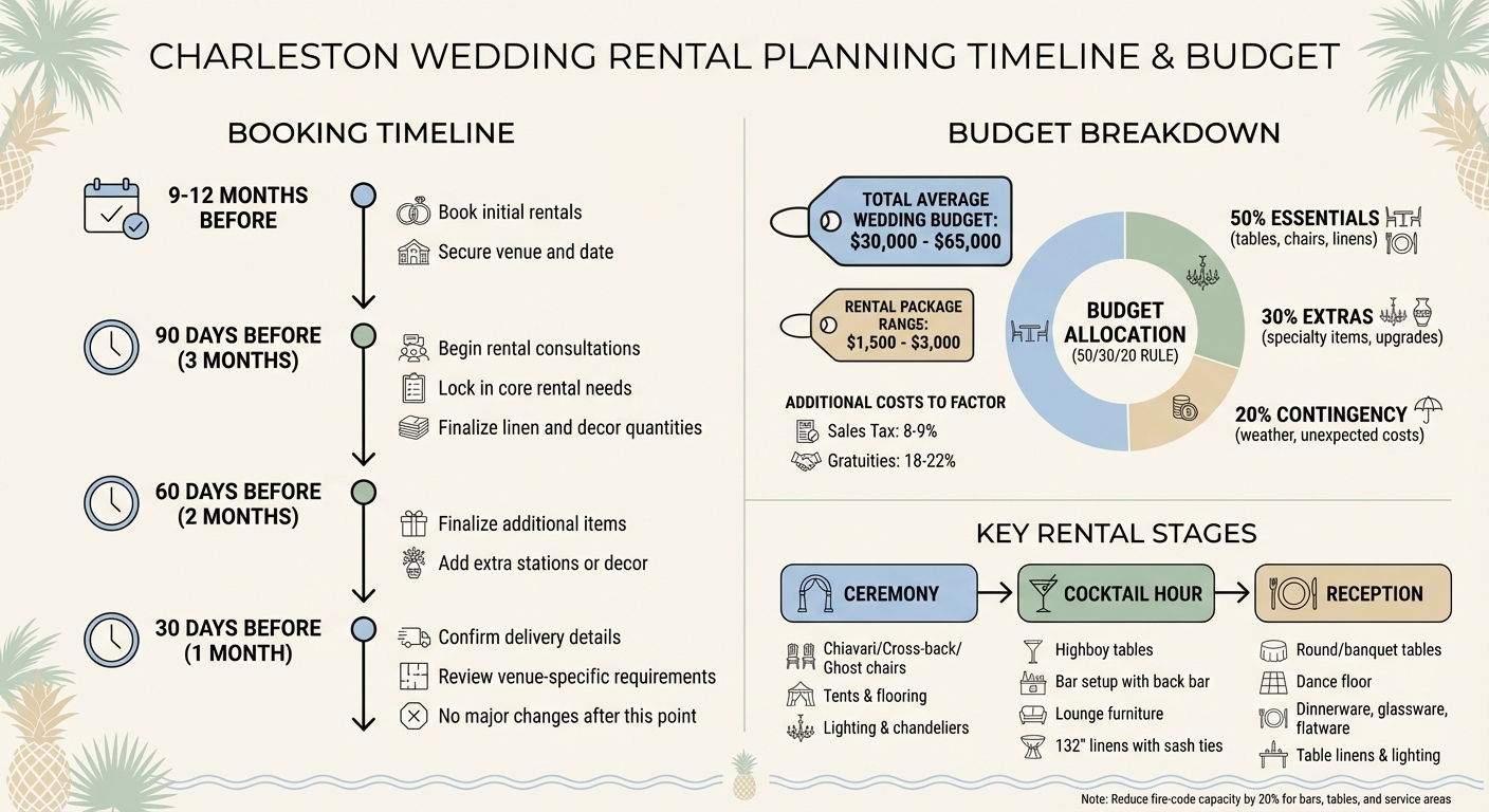 Charleston Wedding Rental Booking Timeline and Budget Breakdown