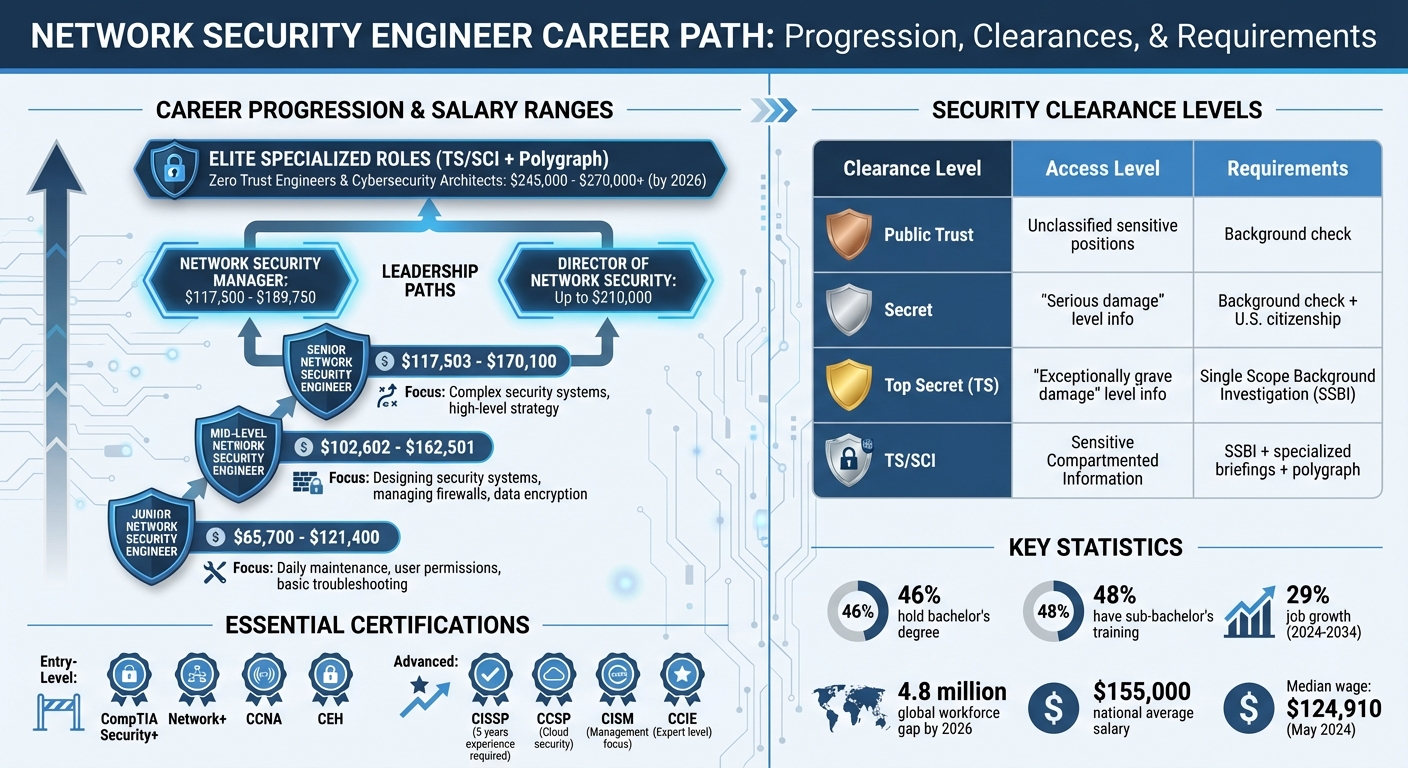 Network Security Engineer Career Path: Salary Progression and Clearance Levels