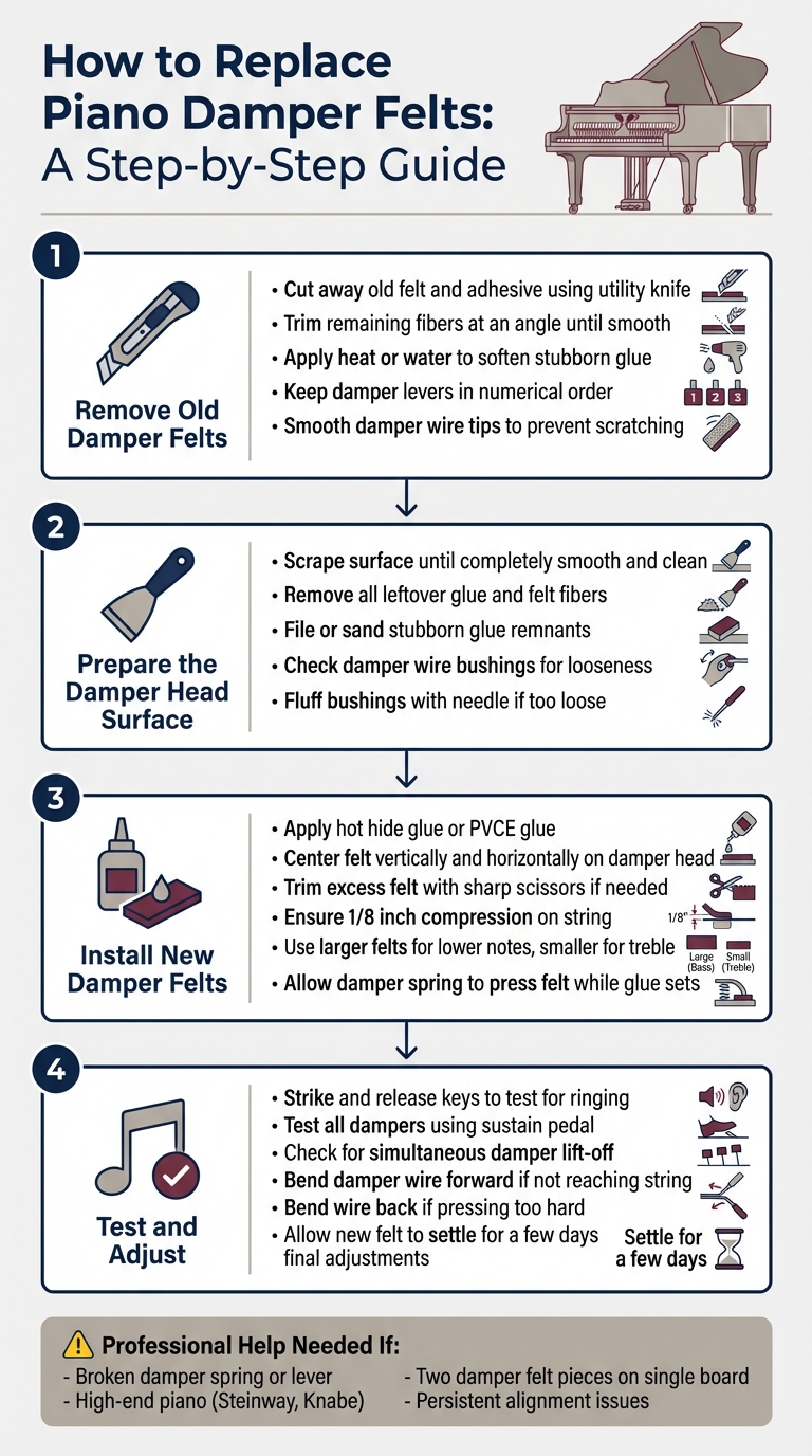 Step-by-Step Guide to Replacing Piano Damper Felts