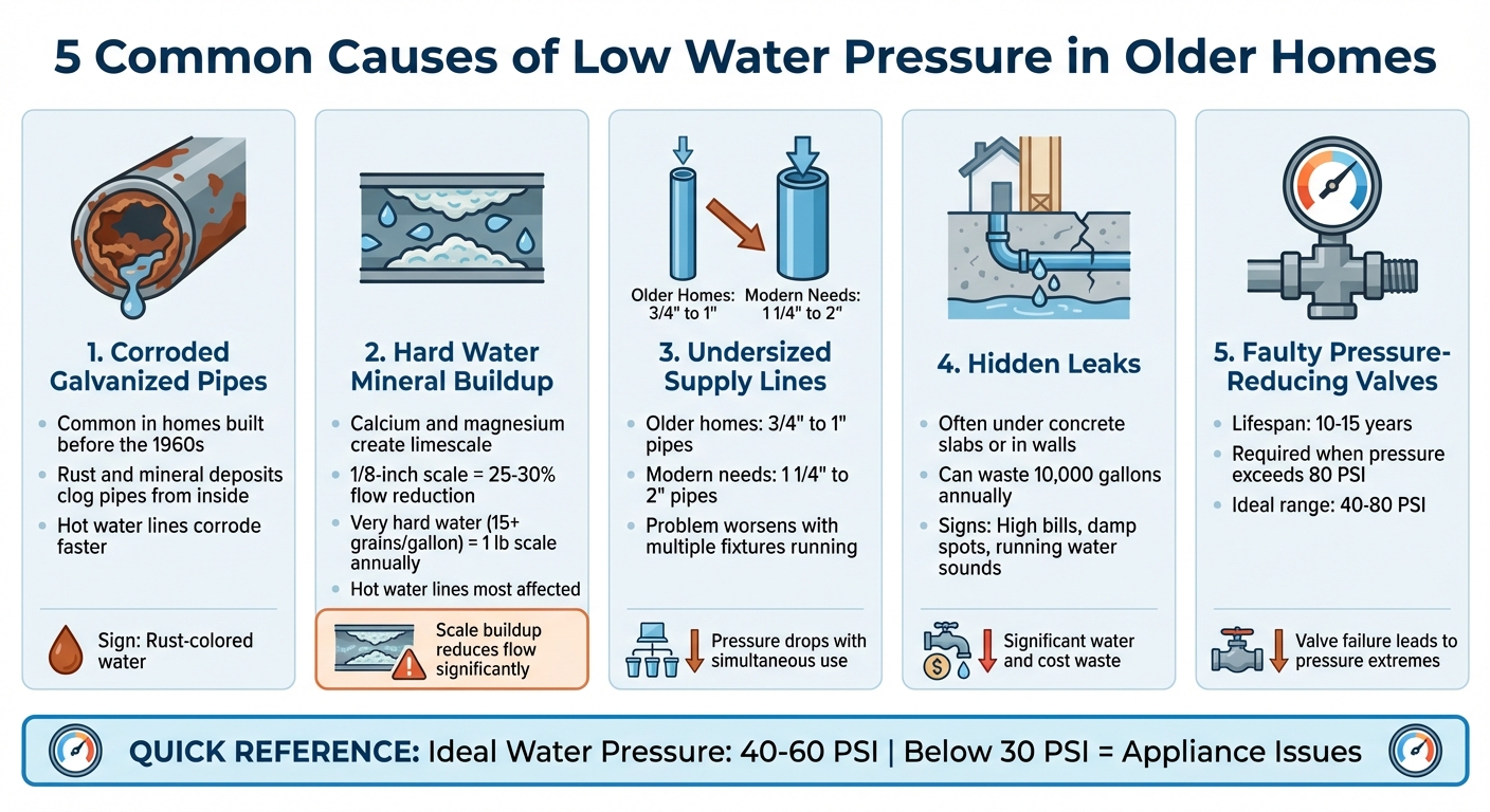 5 Common Causes of Low Water Pressure in Older Homes