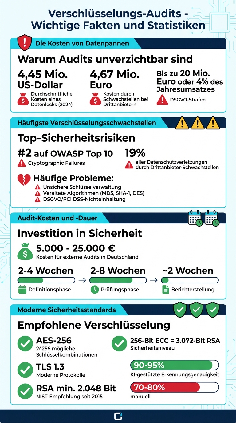 Verschlüsselungs-Audits: Kosten, Schwachstellen und Sicherheitsstatistiken im Überblick