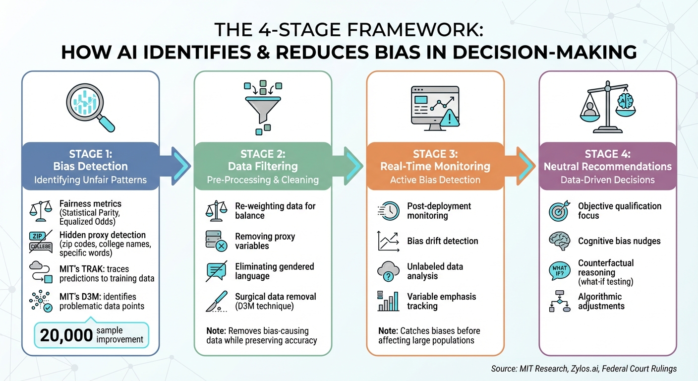 How AI Identifies and Reduces Bias: A 4-Stage Framework