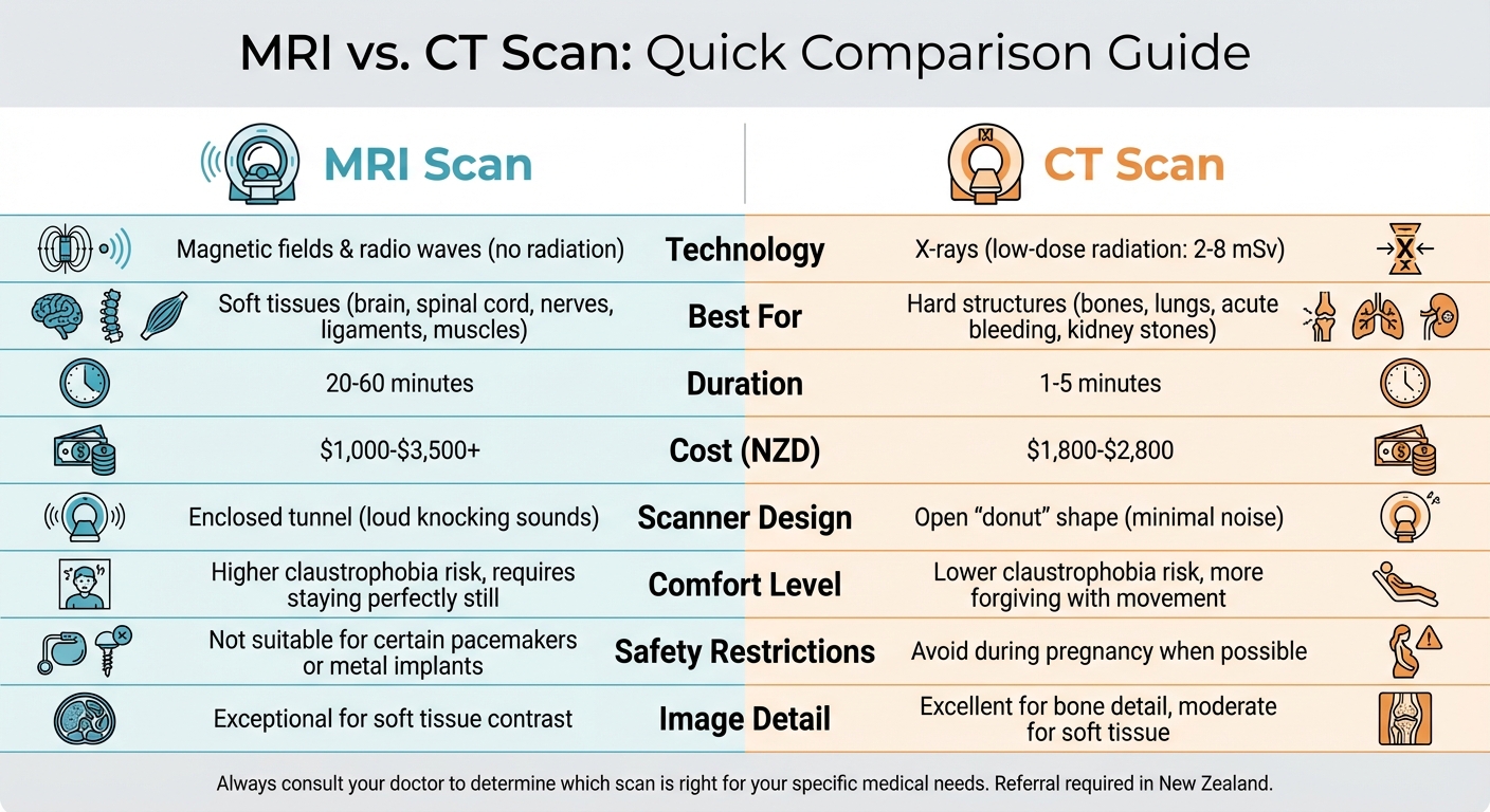 MRI vs CT Scan Comparison: Technology, Cost, Duration and Best Uses