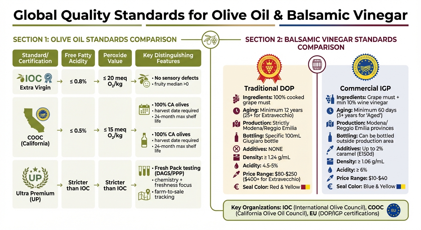 Olive Oil and Balsamic Vinegar Global Quality Standards Comparison