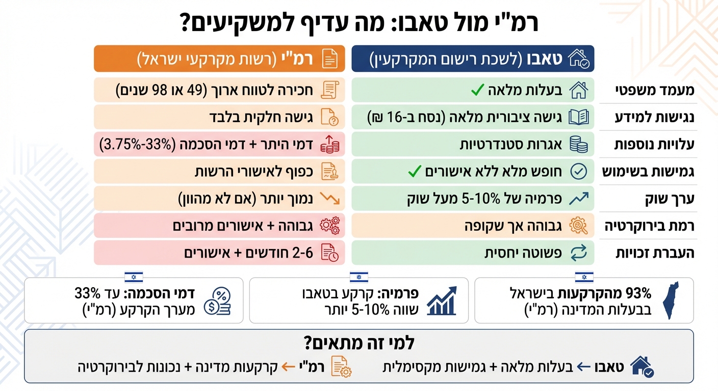 השוואה מקיפה בין טאבו לרמ