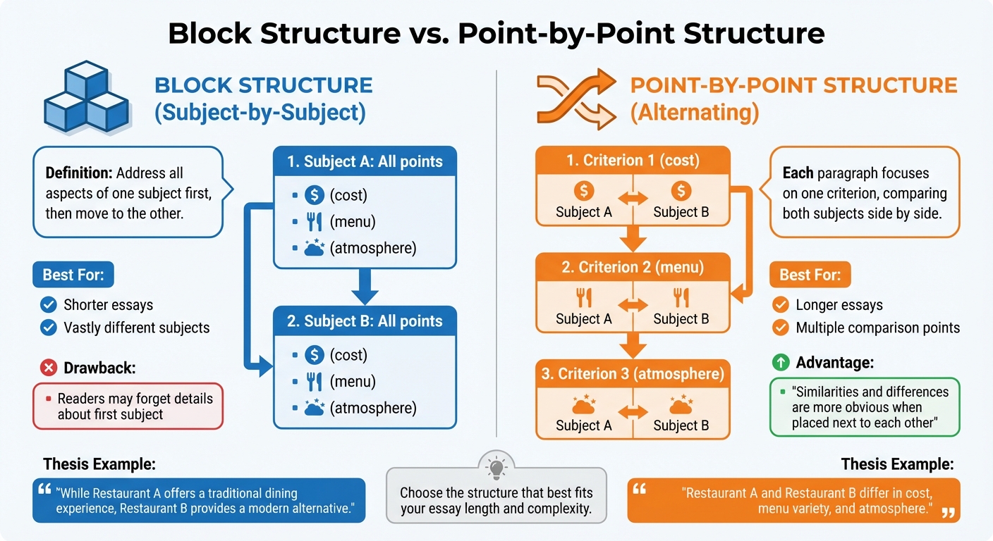 Block vs Point-by-Point Essay Structure Comparison