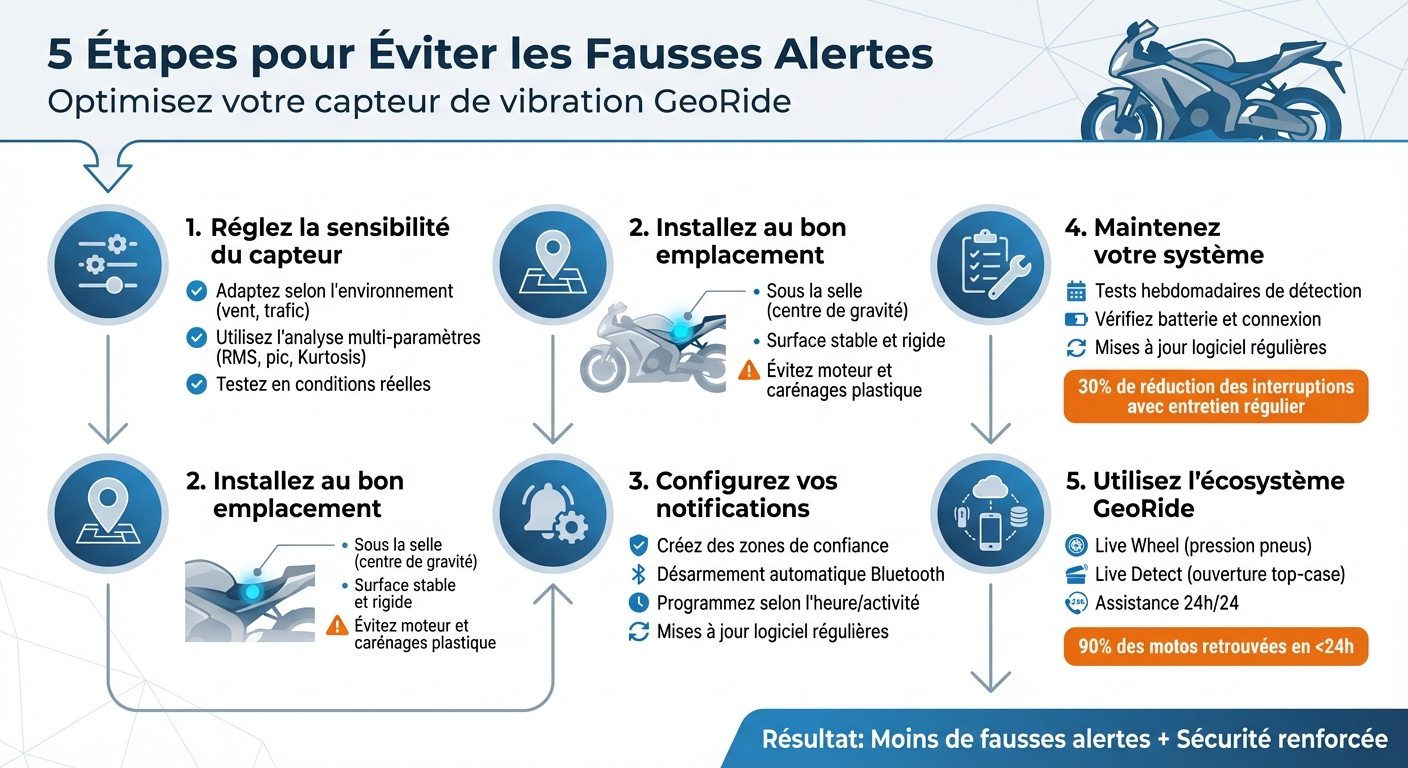 5 étapes pour réduire les fausses alertes des capteurs de vibration moto