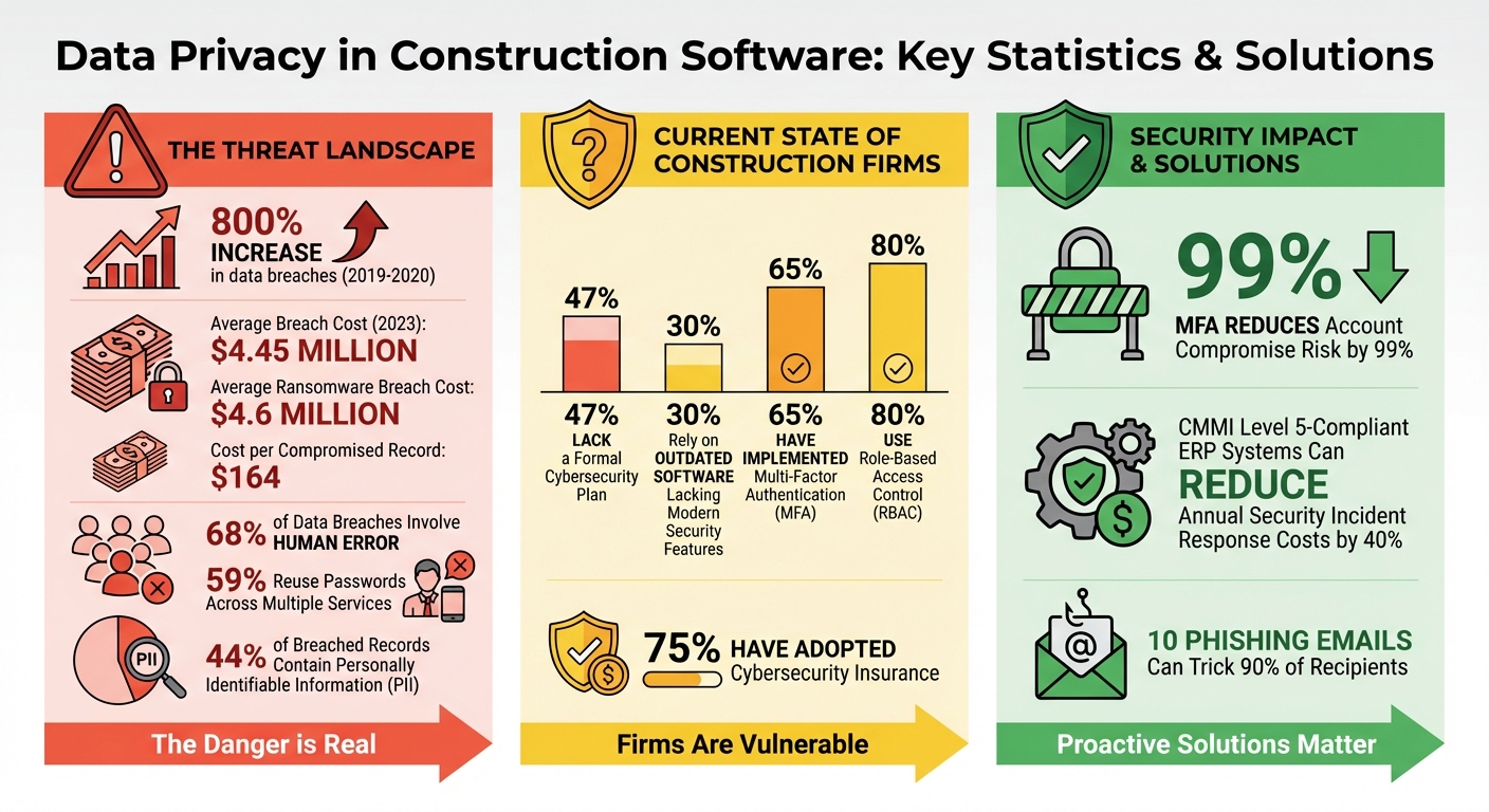 Data Privacy Statistics and Cybersecurity Measures in Construction Software