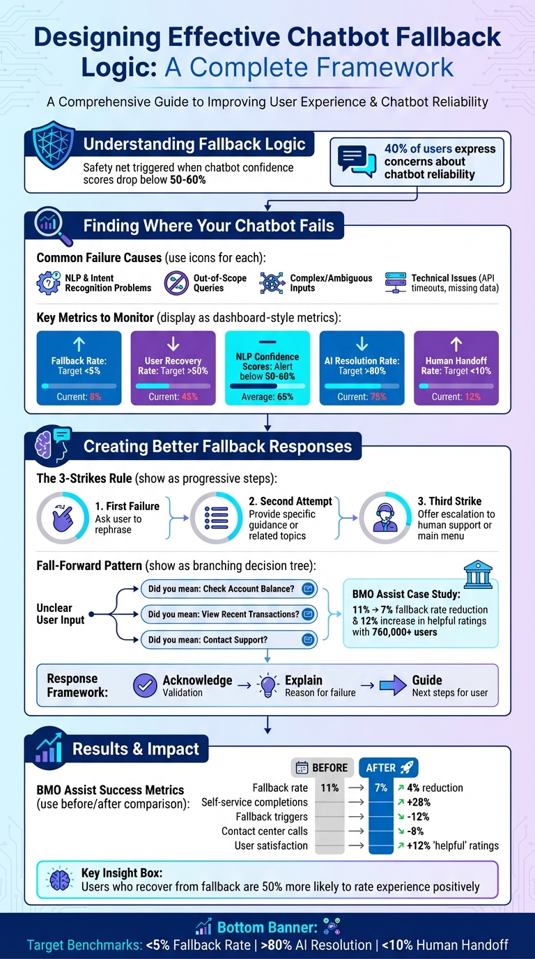 Chatbot Fallback Logic Design Framework: From Failure Detection to Optimization