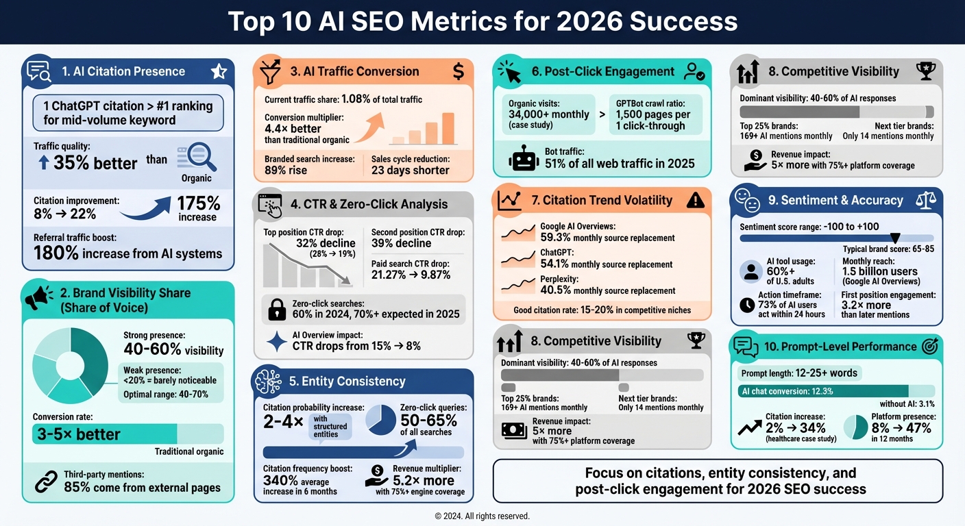 Top 10 AI SEO Metrics to Track in 2026: Key Statistics and Performance Indicators