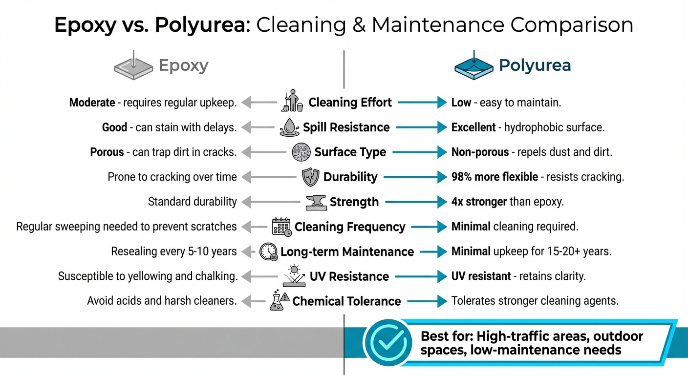 Epoxy vs Polyurea Floor Coatings: Cleaning and Maintenance Comparison