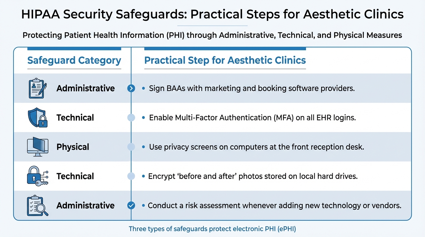 HIPAA Security Safeguards for Aesthetic Clinics
