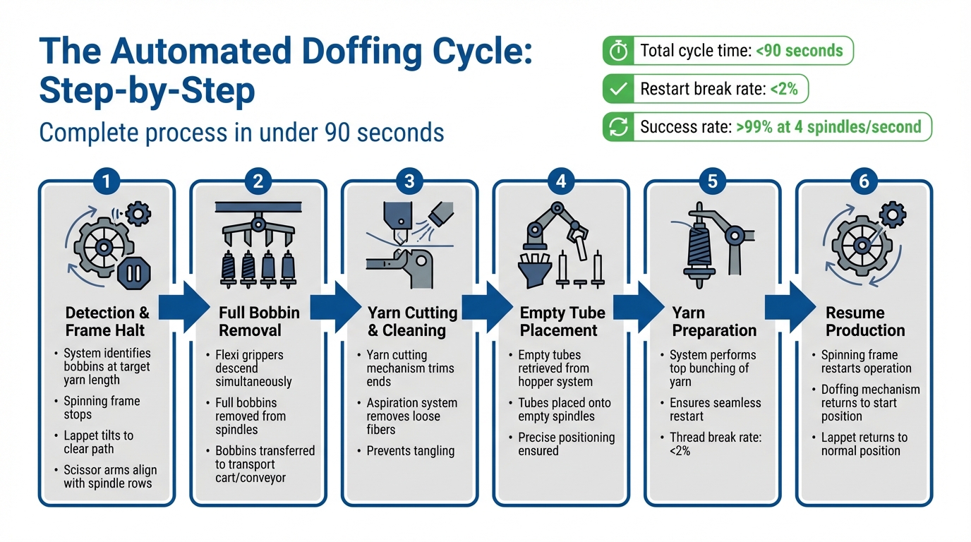 Automated Doffing Cycle: 6-Step Process in Under 90 Seconds