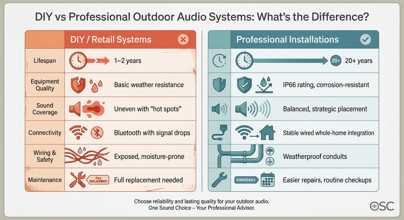 DIY vs Professional Outdoor Audio Systems Comparison