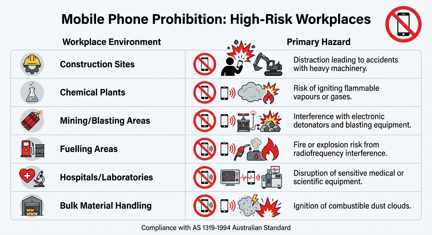 Mobile Phone Hazards by Workplace Environment